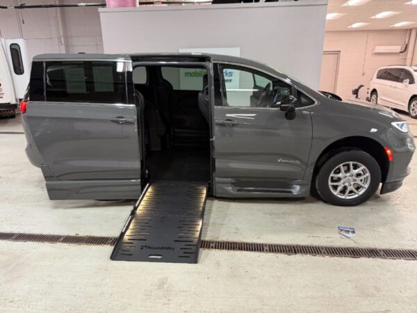 Grey Chrysler Pacifica with BraunAbility Side Entry Automatic Fold Out conversion