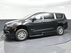 Black Chrysler Pacifica with BraunAbility Side Entry Automatic In Floor conversion