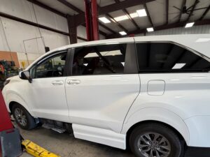 White Toyota Sienna with Vantage Mobility Side Entry Manual In Floor conversion