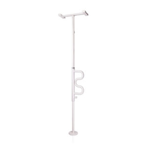 Security Pole and Grab Bar - White