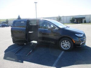 Black Chrysler Pacifica with Driverge Side Entry Automatic Fold Out conversion