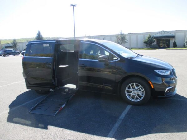 Black Chrysler Pacifica with Driverge Side Entry Automatic Fold Out conversion