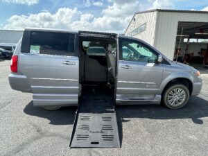 Silver Chrysler Town and Country with BraunAbility Side Entry Automatic Fold Out conversion