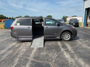 Grey Toyota Sienna with BraunAbility Side Entry Automatic Fold Out conversion