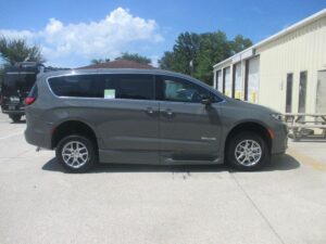 Grey Chrysler Pacifica with BraunAbility Side Entry Automatic Fold Out conversion