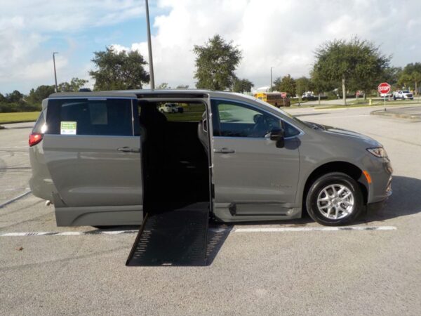 Grey Chrysler Pacifica with BraunAbility Side Entry Automatic In Floor conversion