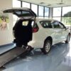 White Chrysler Pacifica with BraunAbility Rear Entry Manual Fold Out conversion