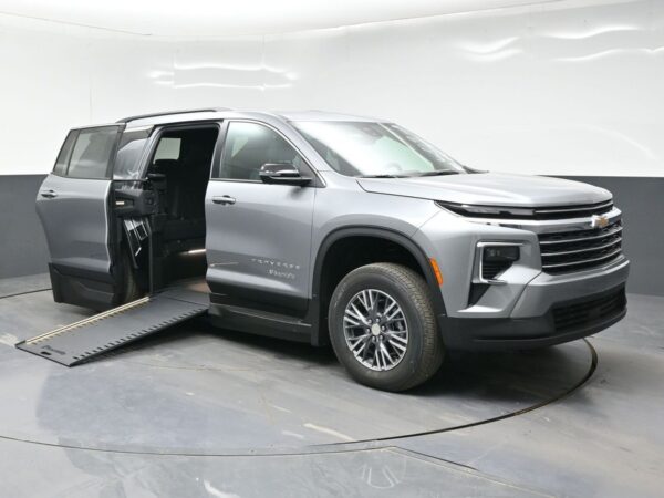 Grey Chevrolet Traverse with BraunAbility Side Entry Automatic In Floor conversion