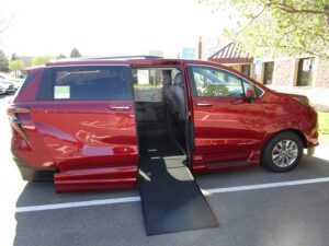 Red Toyota Sienna with Vantage Mobility Side Entry Automatic In Floor conversion