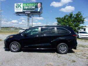 Black Toyota Sienna with Driverge Rear Entry Manual Fold Out conversion