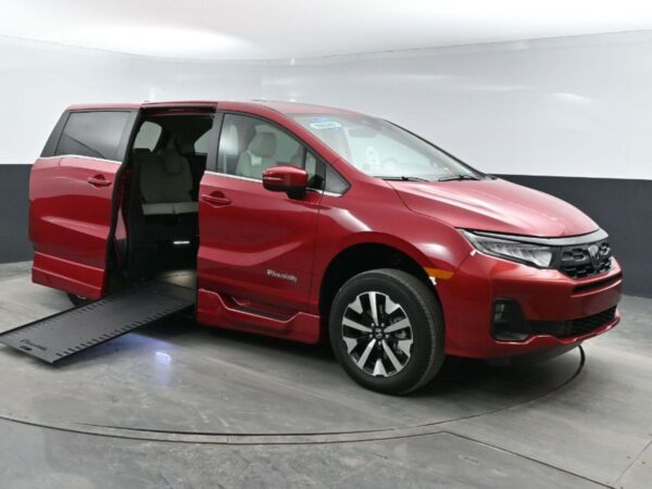 Red Honda Odyssey with Vantage Mobility Side Entry Automatic In Floor conversion