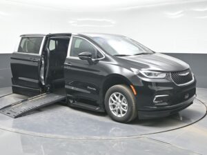 Black Chrysler Pacifica with BraunAbility Side Entry Automatic Fold Out conversion