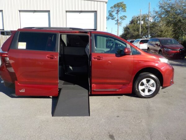 Red Toyota Sienna with Vantage Mobility Side Entry Automatic In Floor conversion