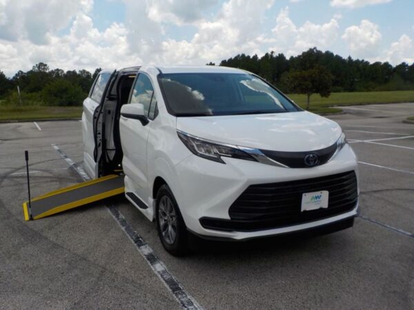 White Toyota Sienna with Vantage Mobility Side Entry Manual In Floor conversion