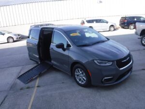 Grey Chrysler Pacifica with Driverge Side Entry Automatic Fold Out conversion