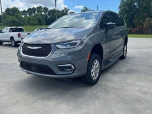 Grey Chrysler Pacifica with Driverge Side Entry Automatic Fold Out conversion