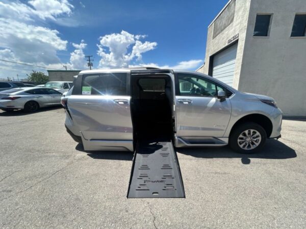 Silver Toyota Sienna with BraunAbility Side Entry Automatic Fold Out conversion