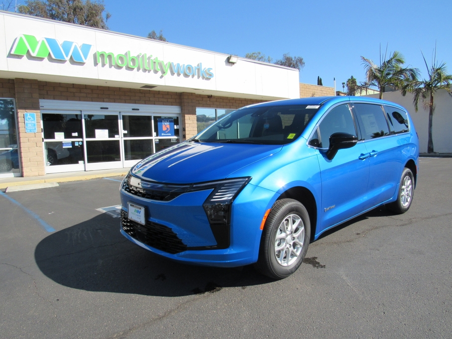 Blue Chrysler Pacifica with Driverge Side Entry Automatic Fold Out conversion