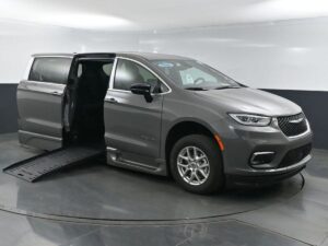 Grey Chrysler Pacifica with BraunAbility Side Entry Automatic Fold Out conversion