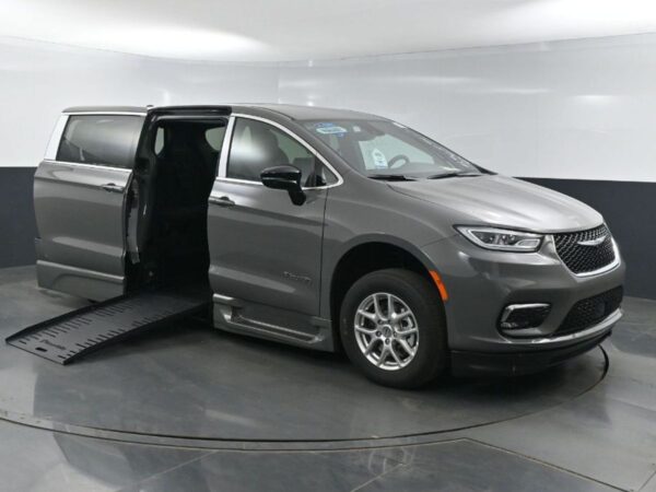 Grey Chrysler Pacifica with BraunAbility Side Entry Automatic Fold Out conversion