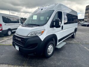 White Ram ProMaster with Driverge Rear Entry Automatic Fold Out conversion