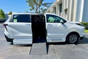 White Toyota Sienna with Vantage Mobility Side Entry Automatic In Floor conversion