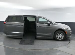 Grey Chrysler Pacifica with BraunAbility Side Entry Automatic Fold Out conversion