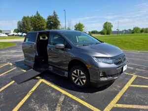Grey Honda Odyssey with Vantage Mobility Side Entry Automatic In Floor conversion