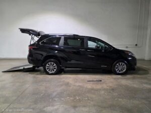 Black Toyota Sienna with Driverge Rear Entry Manual Fold Out conversion