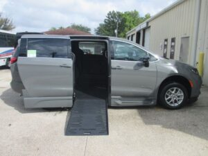 Grey Chrysler Pacifica with BraunAbility Side Entry Automatic Fold Out conversion