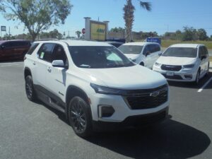White Chevrolet Traverse with BraunAbility Side Entry Automatic In Floor conversion