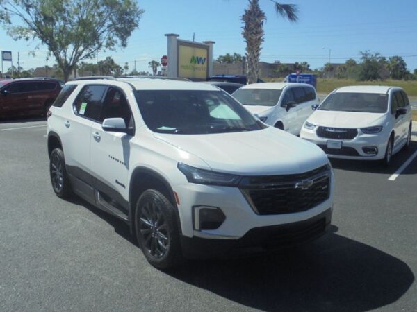 White Chevrolet Traverse with BraunAbility Side Entry Automatic In Floor conversion