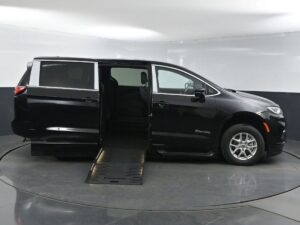 Black Chrysler Pacifica with BraunAbility Side Entry Automatic Fold Out conversion