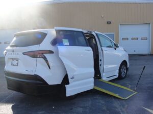 White Toyota Sienna with Vantage Mobility Side Entry Manual In Floor conversion