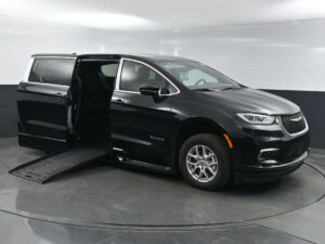 Black Chrysler Pacifica with BraunAbility Side Entry Automatic Fold Out conversion