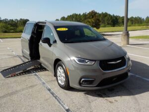 Grey Chrysler Pacifica with Driverge Side Entry Automatic Fold Out conversion