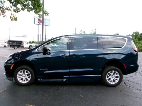 Blue Chrysler Pacifica with BraunAbility Side Entry Automatic In Floor conversion