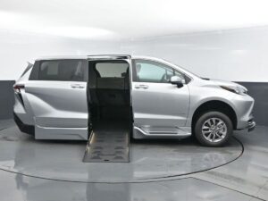 Silver Toyota Sienna with BraunAbility Side Entry Automatic Fold Out conversion