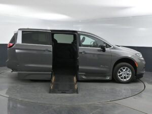Grey Chrysler Pacifica with BraunAbility Side Entry Automatic Fold Out conversion
