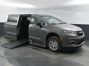 Grey Chrysler Pacifica with BraunAbility Side Entry Automatic In Floor conversion