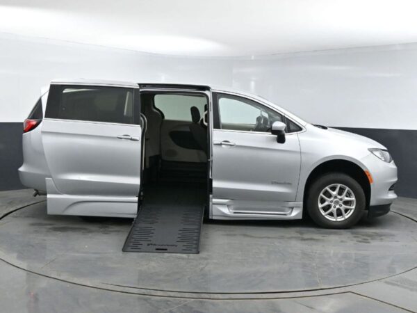 Silver Chrysler Voyager with BraunAbility Side Entry Automatic Fold Out conversion