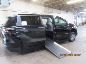 Black Toyota Sienna with BraunAbility Side Entry Automatic In Floor conversion