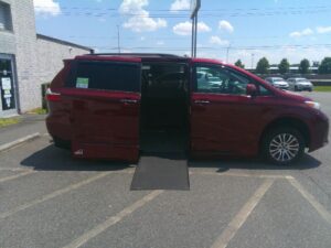 Red Toyota Sienna with Vantage Mobility Side Entry Automatic In Floor conversion