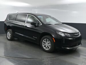 Black Chrysler Voyager with BraunAbility Rear Entry Manual Fold Out conversion