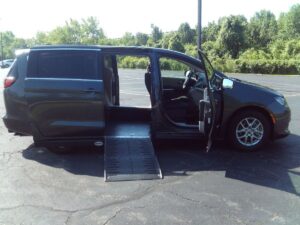 Grey Chrysler Voyager with Driverge Side Entry Automatic Fold Out conversion