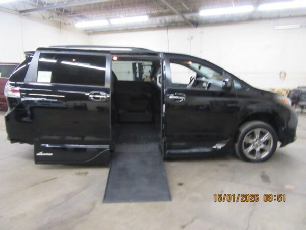 Black Toyota Sienna with Vantage Mobility Side Entry Automatic In Floor conversion