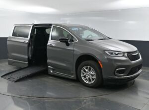 Grey Chrysler Pacifica with BraunAbility Side Entry Automatic Fold Out conversion