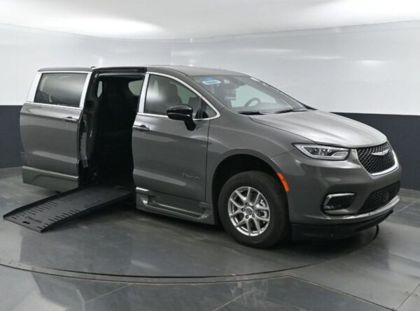 Grey Chrysler Pacifica with BraunAbility Side Entry Automatic Fold Out conversion