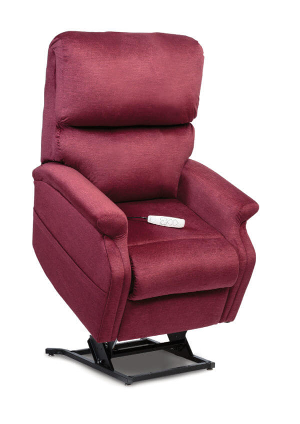 Red Recliner in lifted position