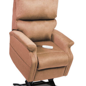 Beige Recliner in lifted position